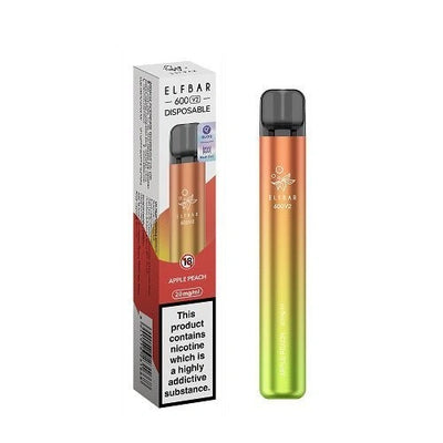 Elf Bar 600 Puffs - Apple Peach - Disposable Device - No Nicotine