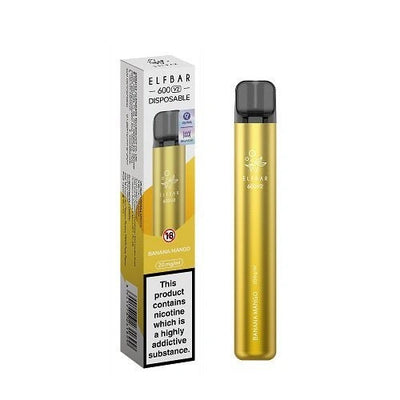 Elf Bar 600 Puffs - Banana Mango - Disposable Device - No Nicotine