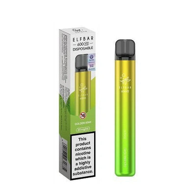 Elf Bar 600 Puffs - Golden Kiwi - Disposable Device - No Nicotine