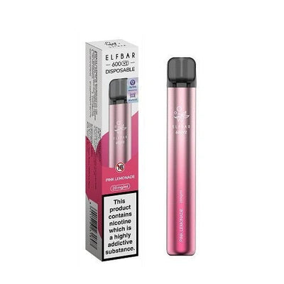 Elf Bar 600 Puffs - Pink Lemonade - Disposable Device - No Nicotine