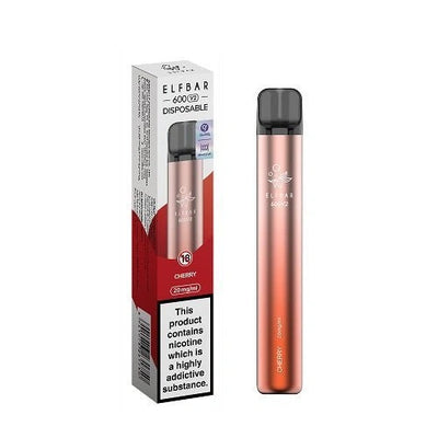 Elf Bar 600 Puffs - Cherry - Disposable Device - No Nicotine