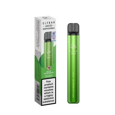 Elf Bar 600 Puffs - Apple Watermelon - Disposable Device - No Nicotine