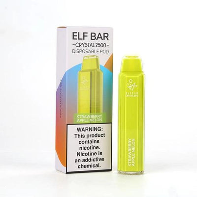 Elf Bar Crystal 2500 - Strawberry Apple Melon - Disposable Vape Pod Device - 20mg