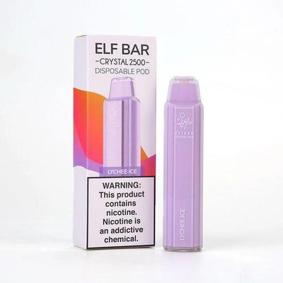 Elf Bar Crystal 2500 - Lychee Ice - Disposable Vape Pod Device - 20mg