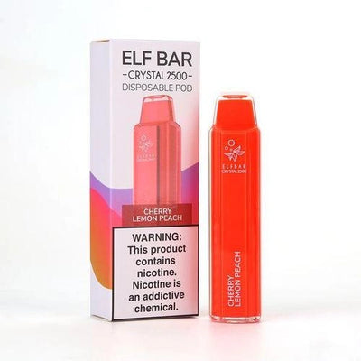 Elf Bar Crystal 2500 - Cherry Lemon Peach - Disposable Vape Pod Device - 20mg