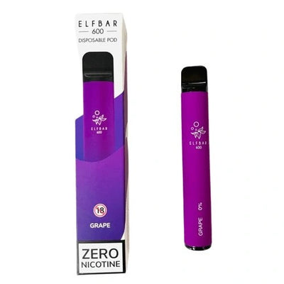 Elf Bar 600 Puffs - Grape - Disposable Device - No Nicotine