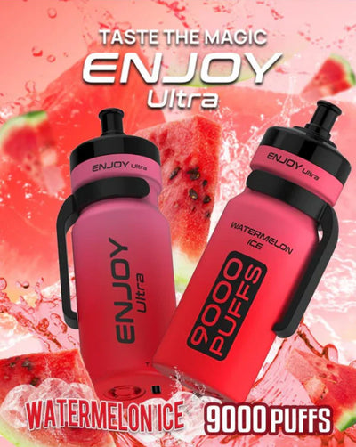 Enjoy Ultra 9000 Puffs - Watermelon Ice - Disposable Vape - Box of 10